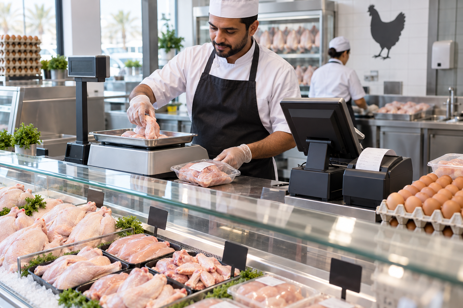 Chicken & poultry shops business using a point-of-sale system